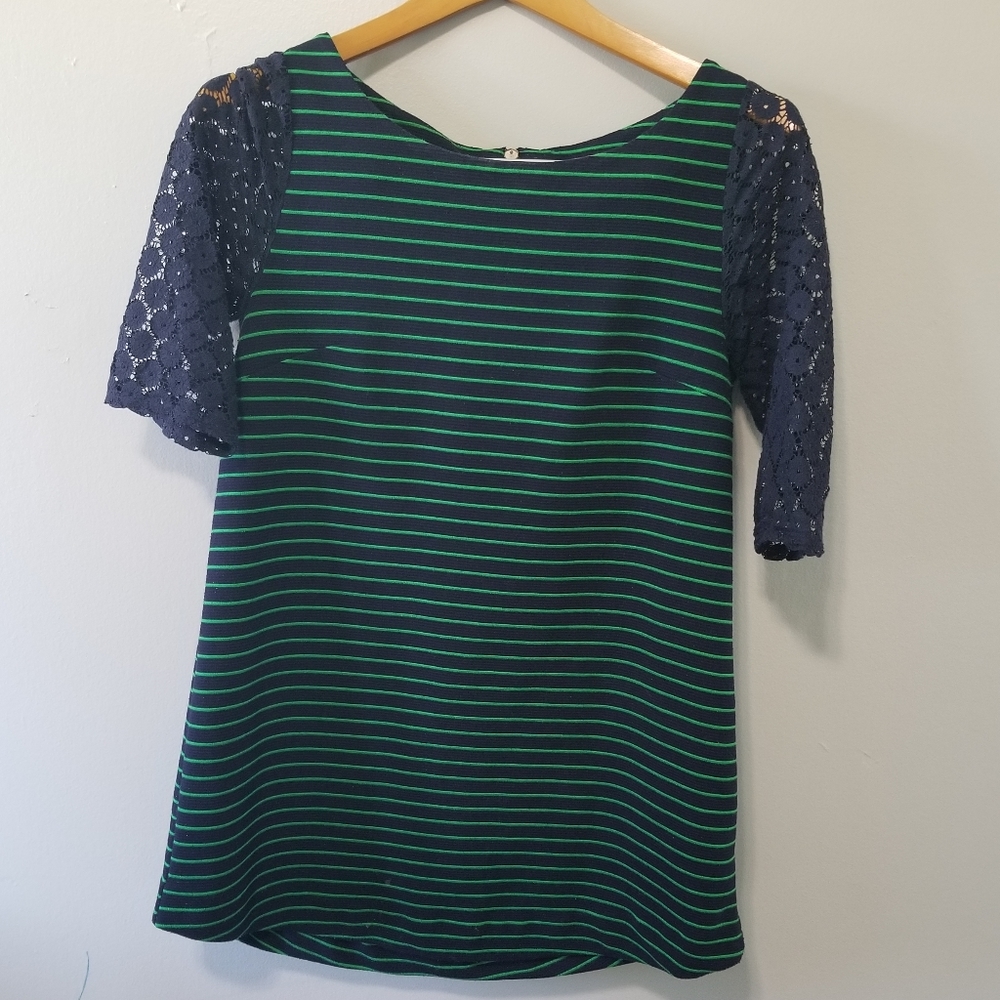 Anthropologie postage stamp brand top S